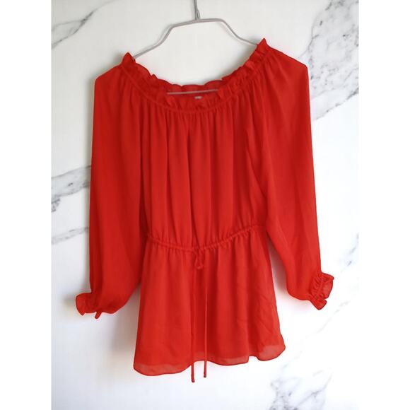 Diane Von Furstenberg Off Shoulder Hot Orange Mini Dress 4 MSRP $159 - Picture 8 of 9